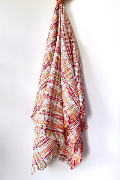 Handgeweven sjaal in unieke garenmix