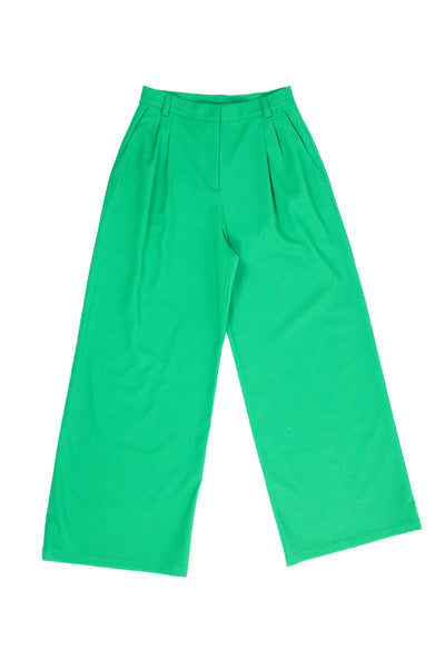 Lange Pantolon in frisse groene stretch milano